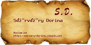 Sárváry Dorina névjegykártya