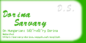 dorina sarvary business card